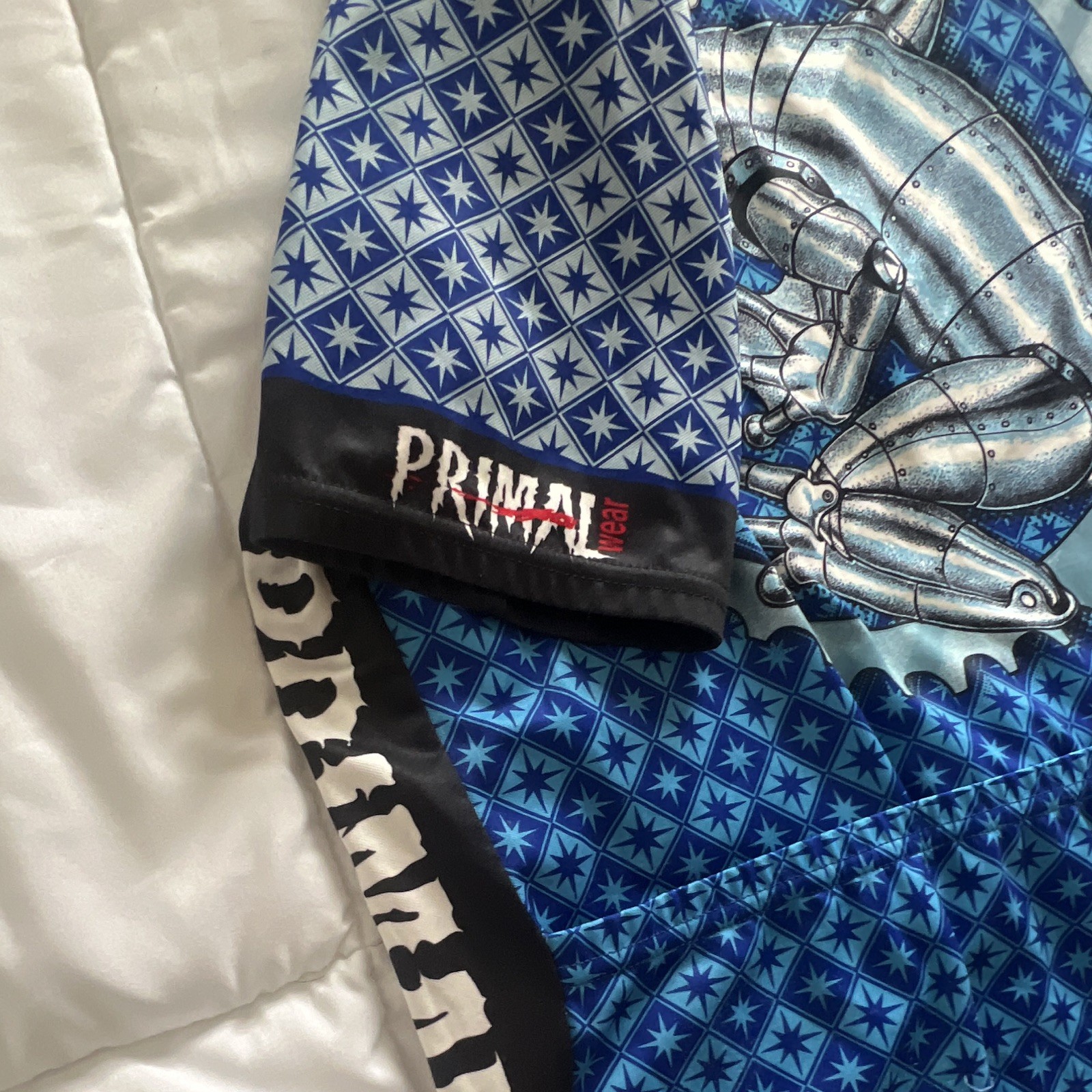 Primal Wear XL Blue Geometric Frog Cycling Jersey Short Sleeve Full Zip Pockets