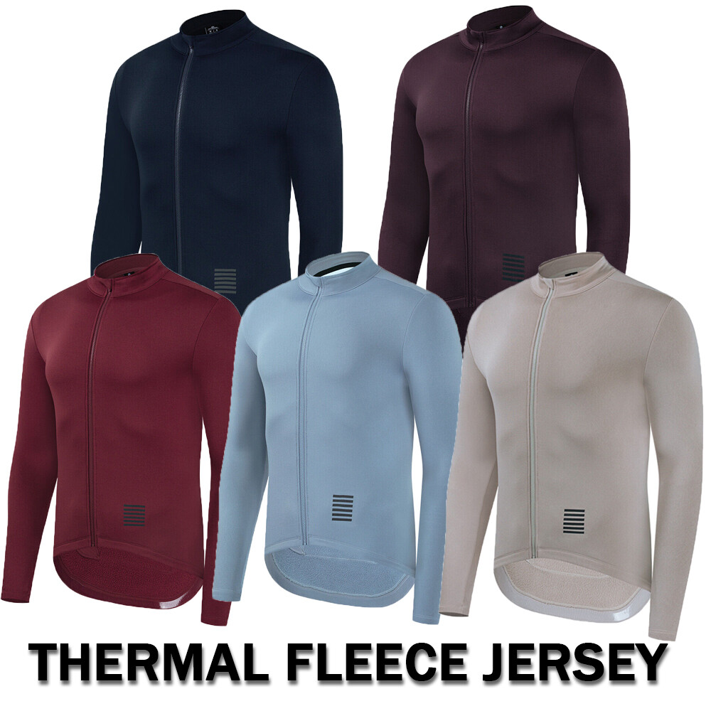 Winter Cycling Jersey Men’s Long Sleeve Tops Thermal Fleece Road Bike Jacket MTB