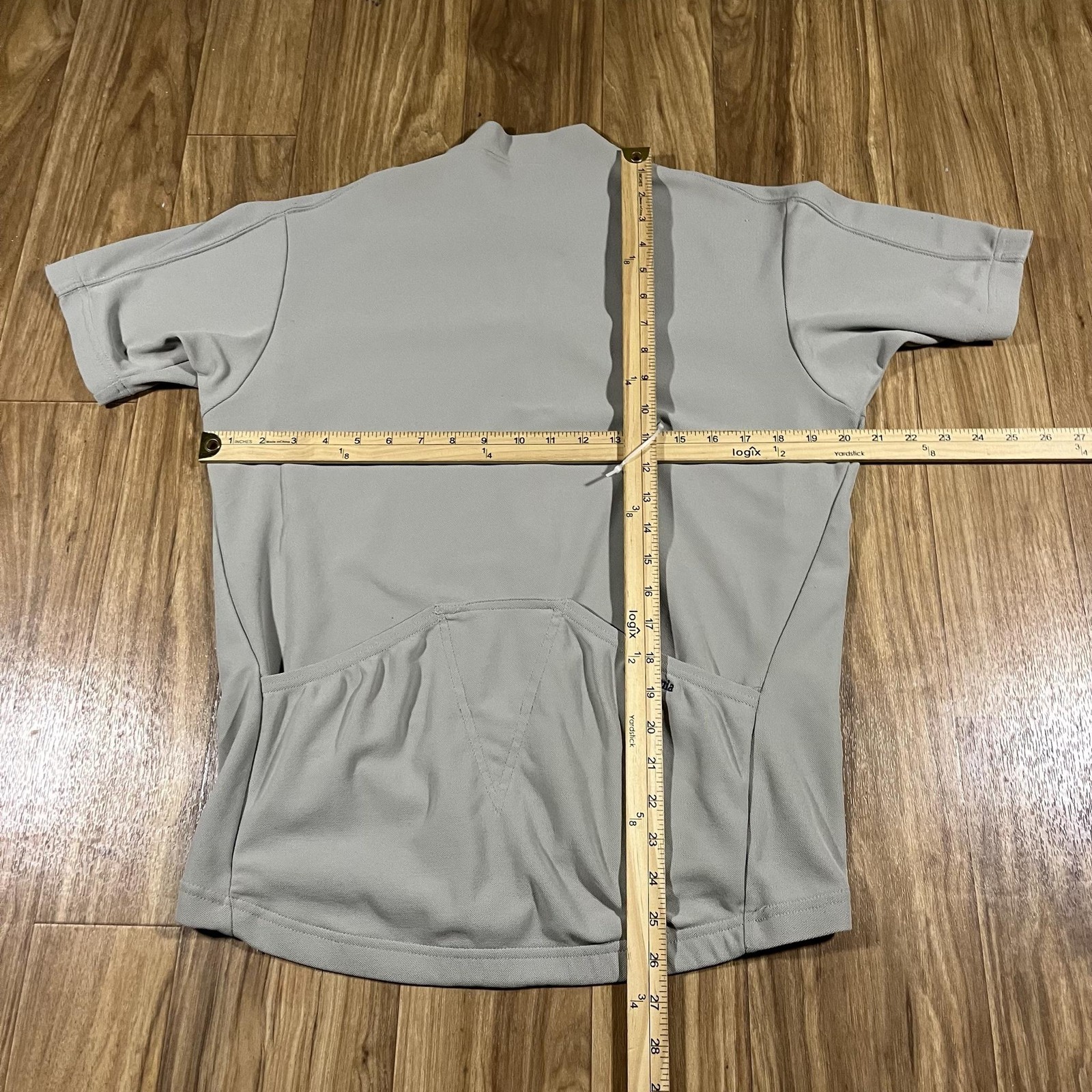 Patagonia Cycling Jersey Mens M Gray 1/4 Zip Bike Back Pockets Made In USA