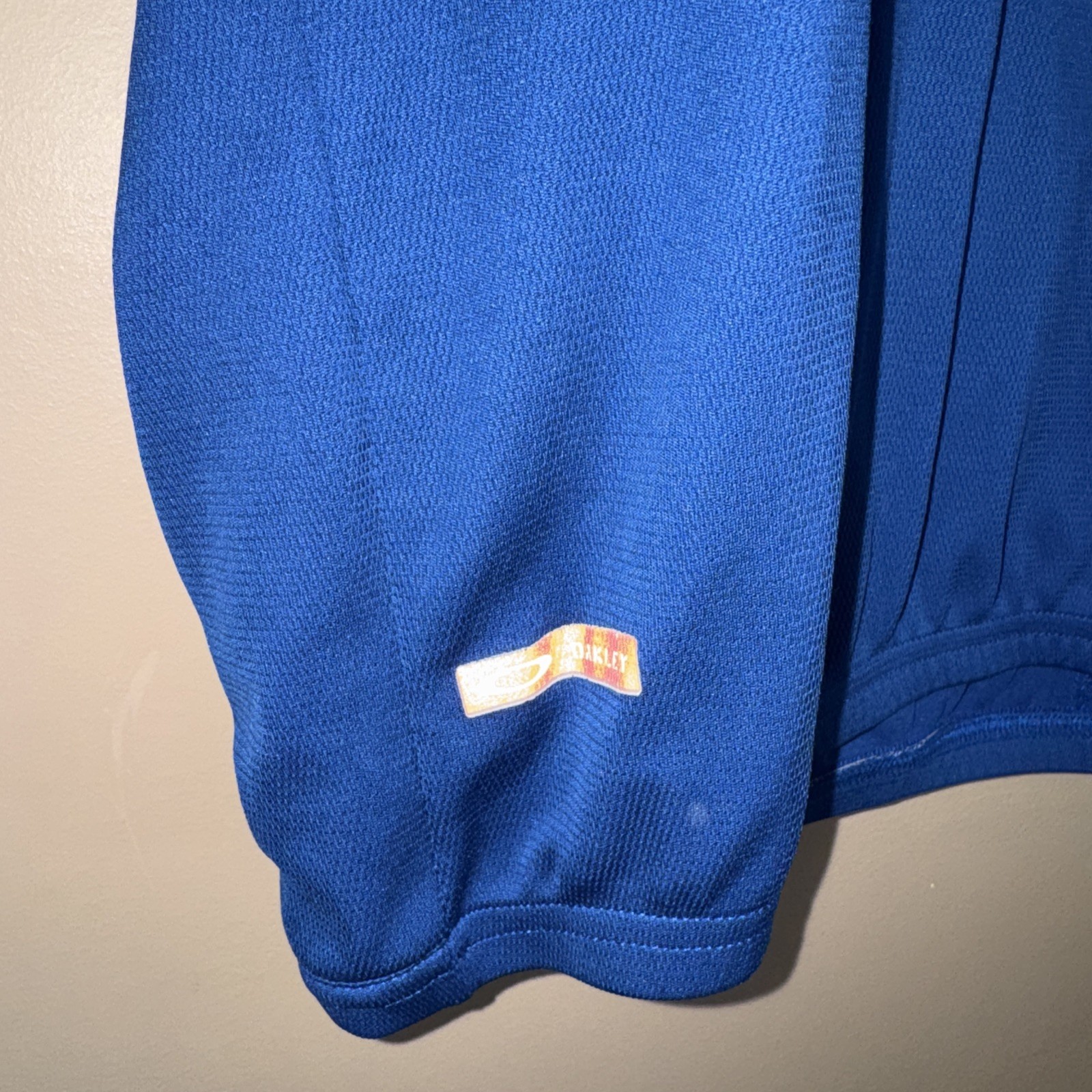 Oakley Cycling Jersey Large Blue Half-Zip Short Sleeve MTB Road Bike Coolmax