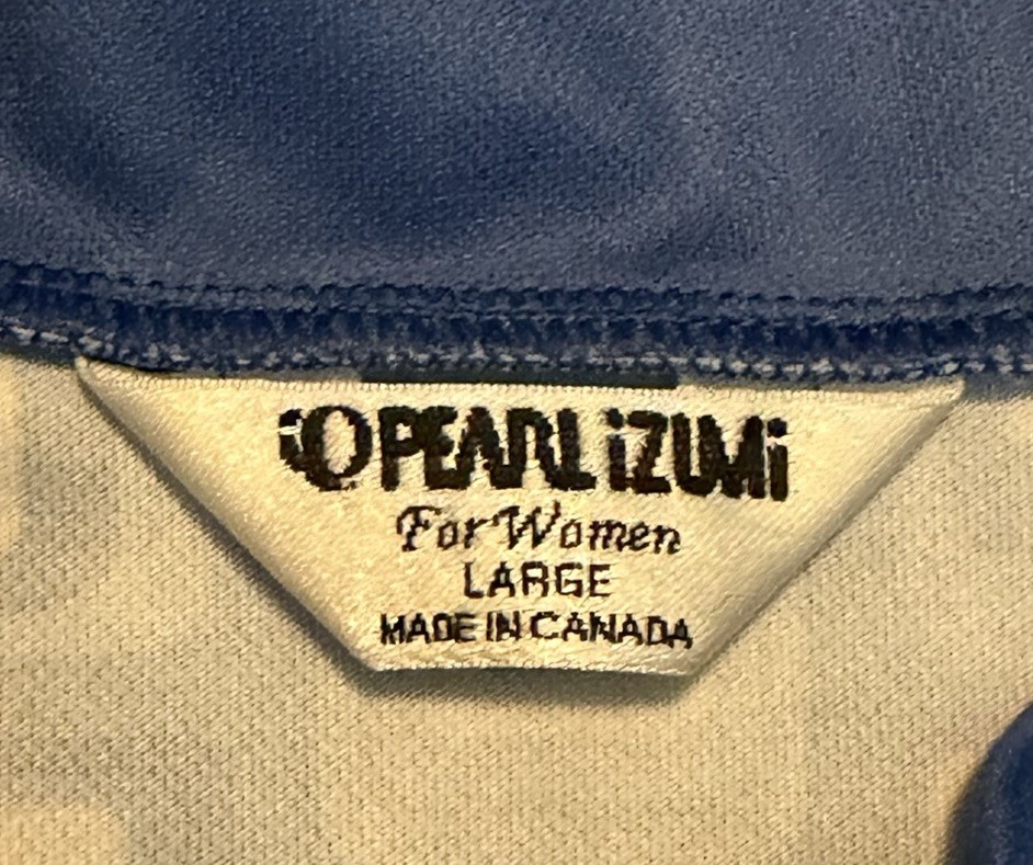 Vintage PEARL iZUMI Sleeveless 3/4 Zip Cycling Jersey Womens Large Blue Geo EUC!