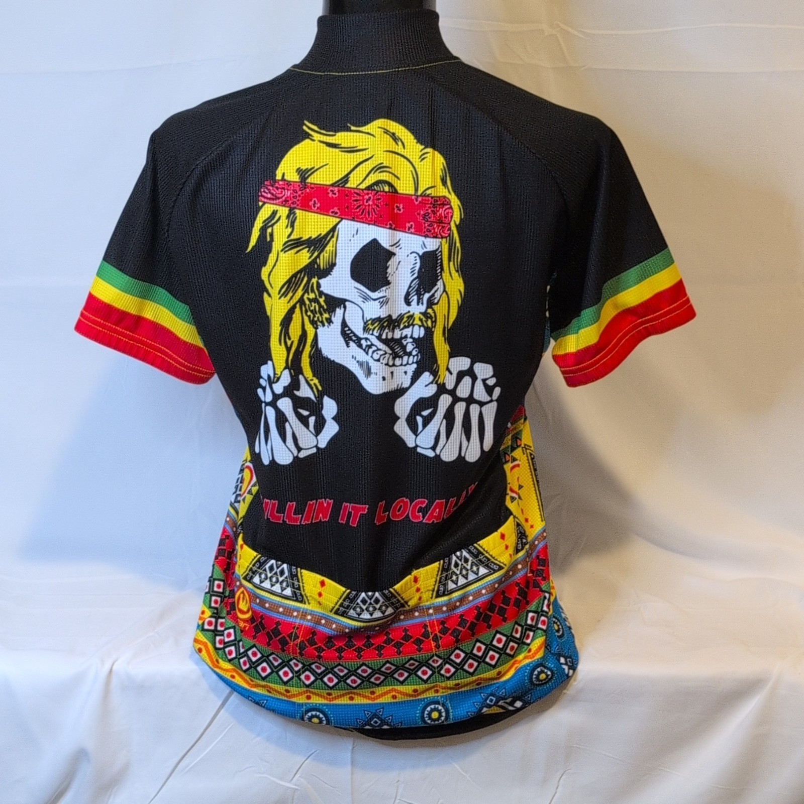 Canari K.I.L. Women’s Cycling Jersey L Short Sleeve Full Zip Skull Graphic A34
