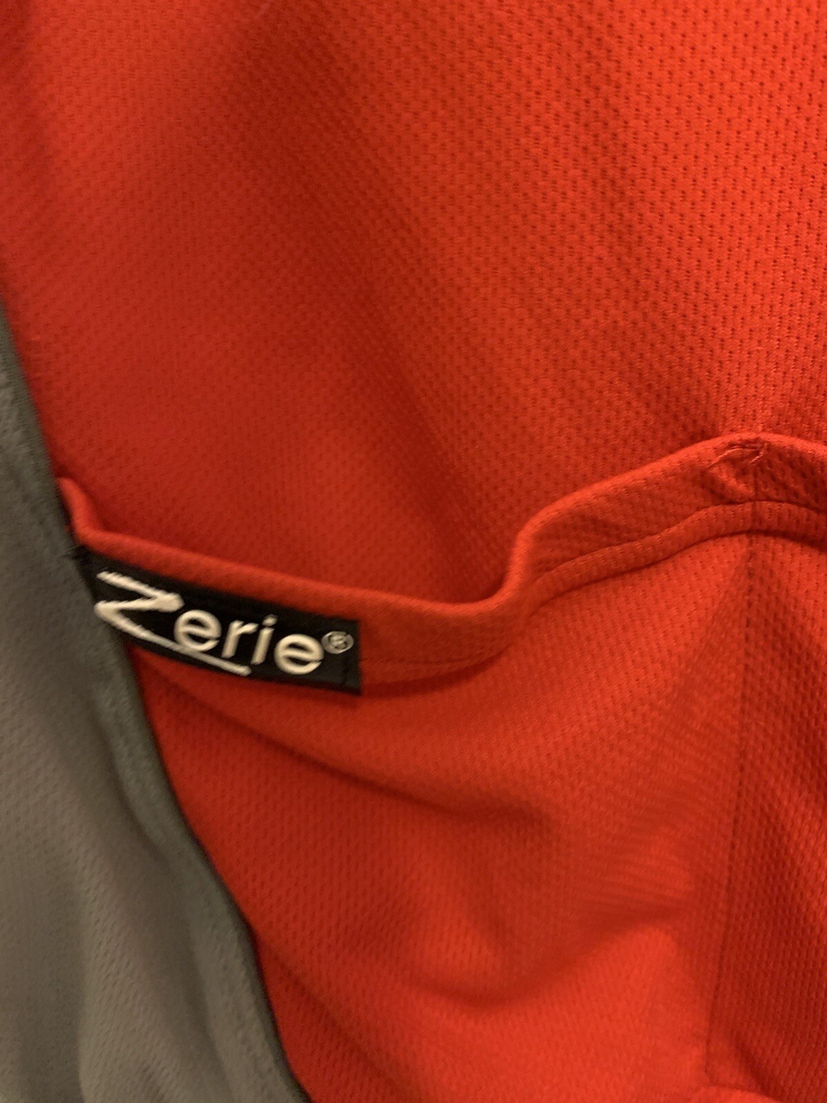 Zerie Mens Sz L Cycling Jersey Bicycle Red Gray