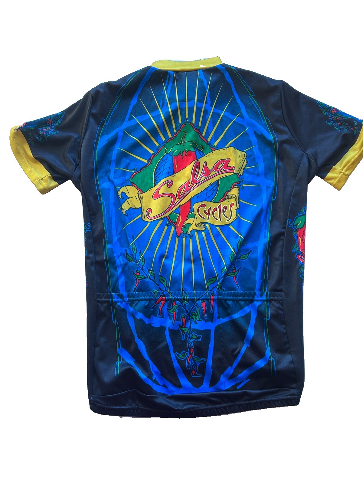 Voler Salsa Cycles Vintage Cycling Jersey Chili Pepper Black Blue Red Men’s M