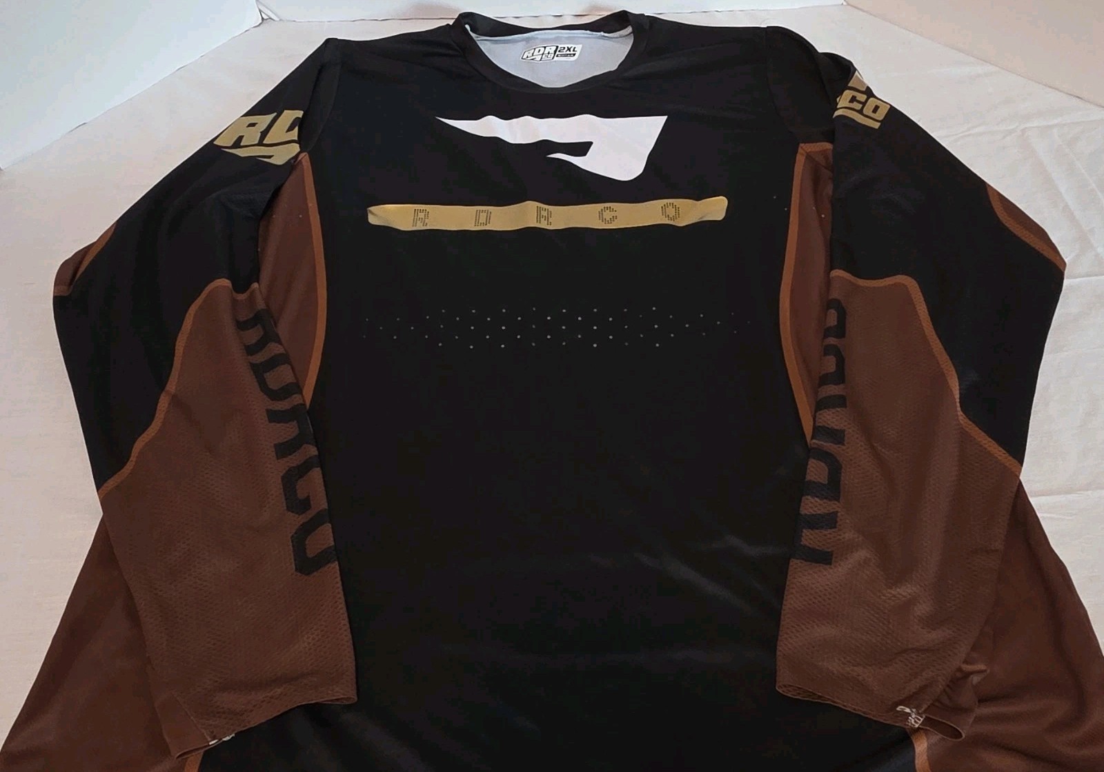 RDRCO Breathable Racing Jersey T-Shirt 2XL Black/Brown Long Sleeve Polyester