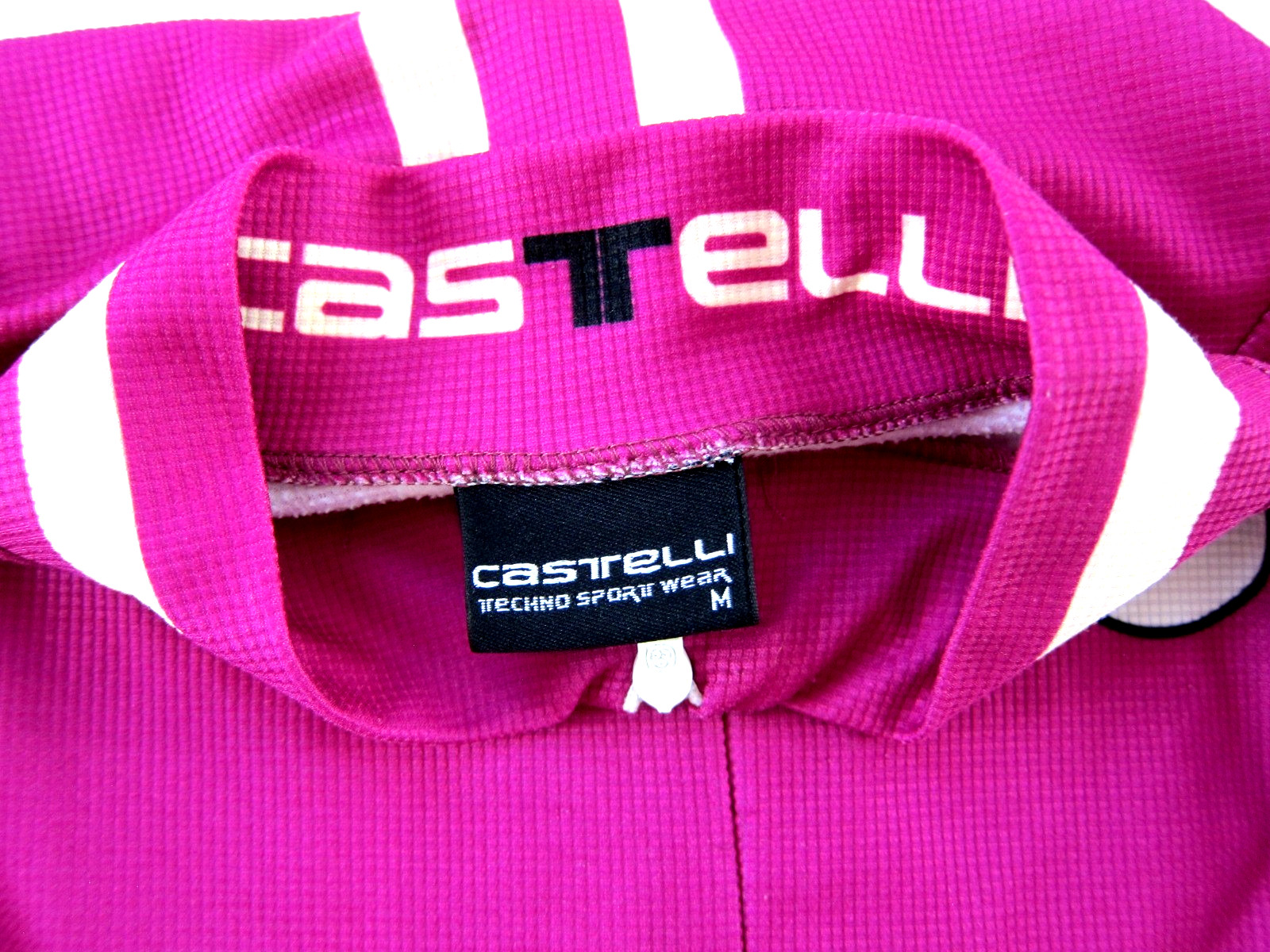Castelli Pink White Black 3/4 Zip Long Sleeve Bike Cycling Jersey Women Medium