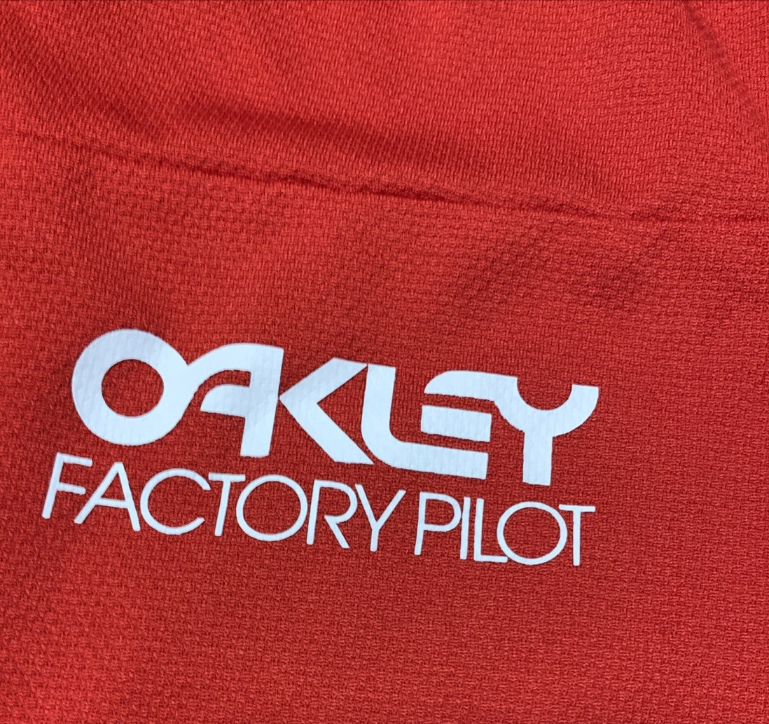 Oakley Factory Pilot Lite MTB Jersey Mens S Red Regular Fit Performance Cycling