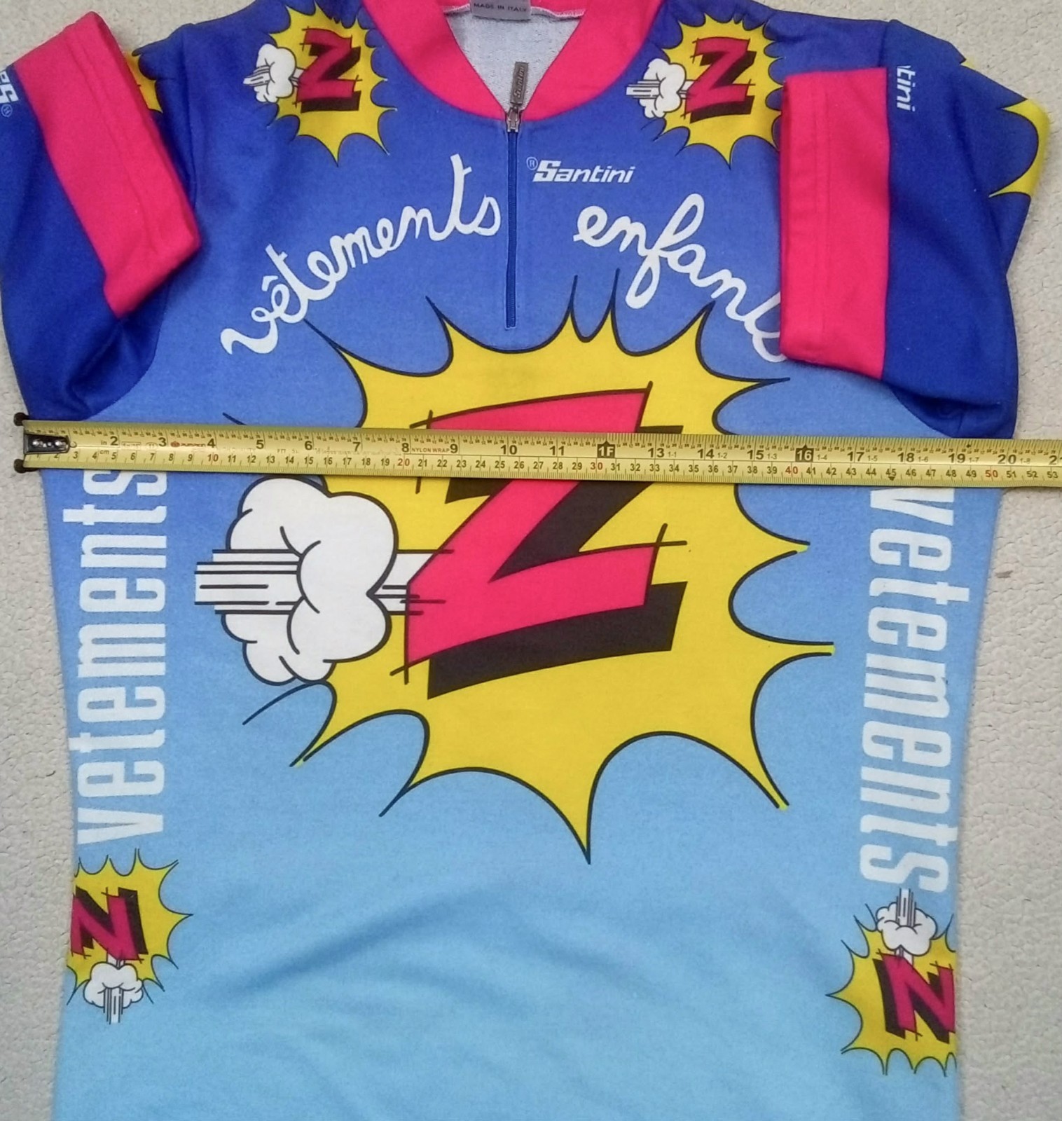 RARE VTG 1988 Team Z Peugeo Vetements Santini Cycling Jersey Tour de France Sz L