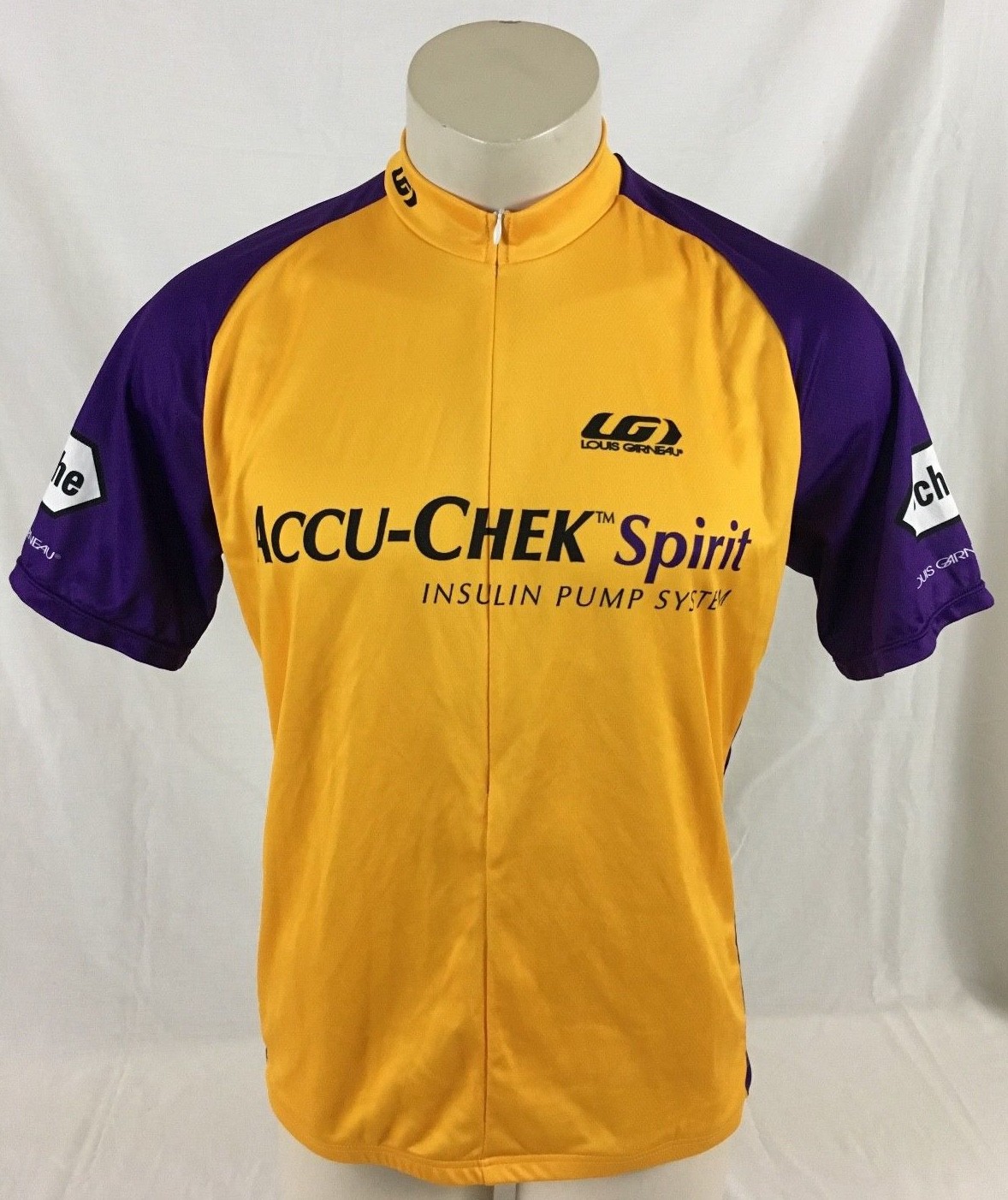 Accu-Check Spirit Yellow & Blue Cycling Short Sleeve Jersey Louis Garneau 2XL