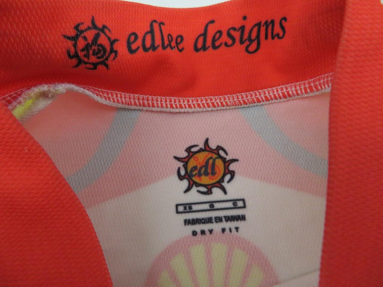 Edlee Men’s Hi Viz Orange LPI Logic Gate Vignet Bike Jersey XS Cycling Shirt