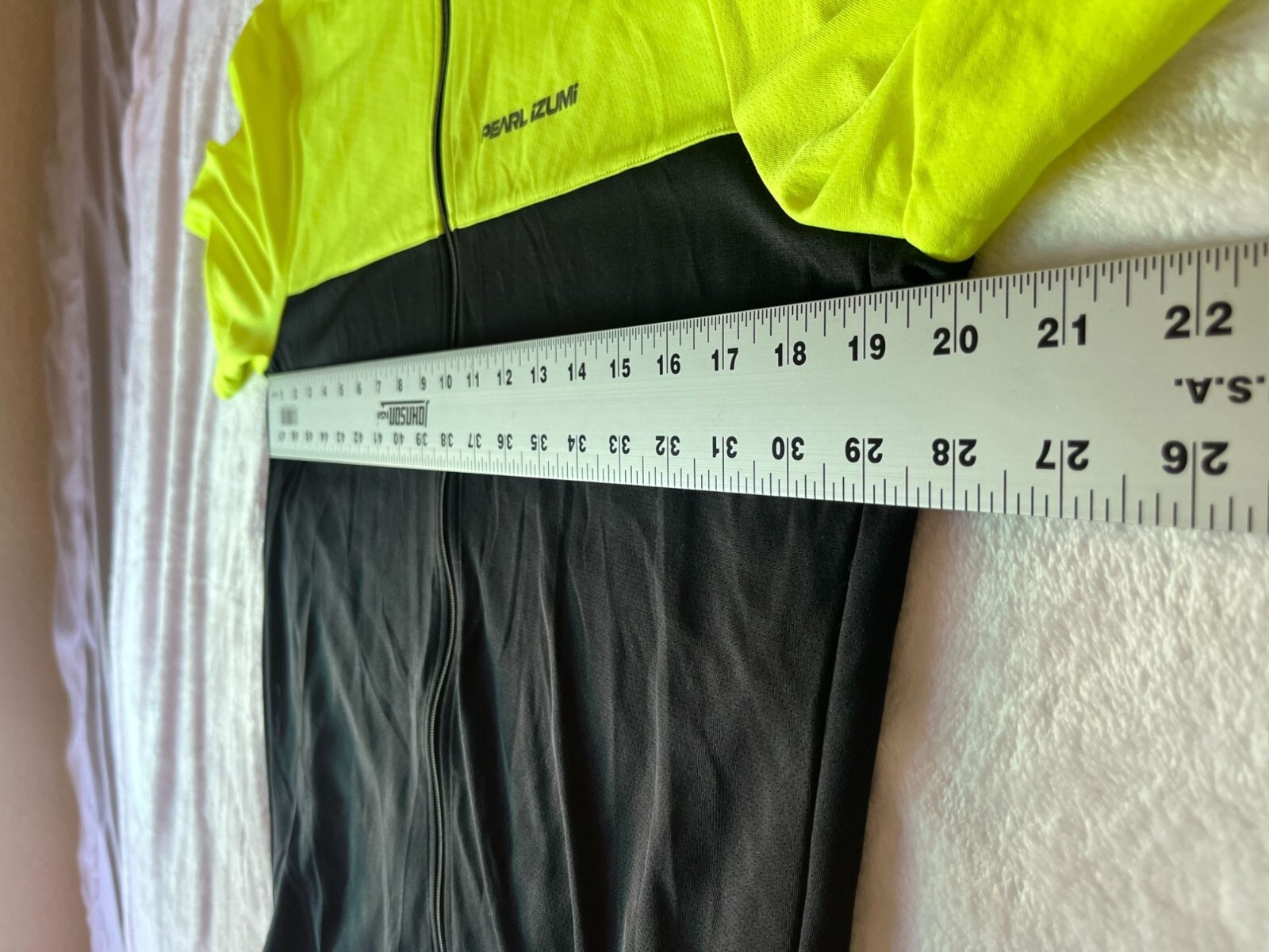 Pearl Izumi Mens Cycling Jersey Medium Neon Yellow Black Short Sleeve Full Zip