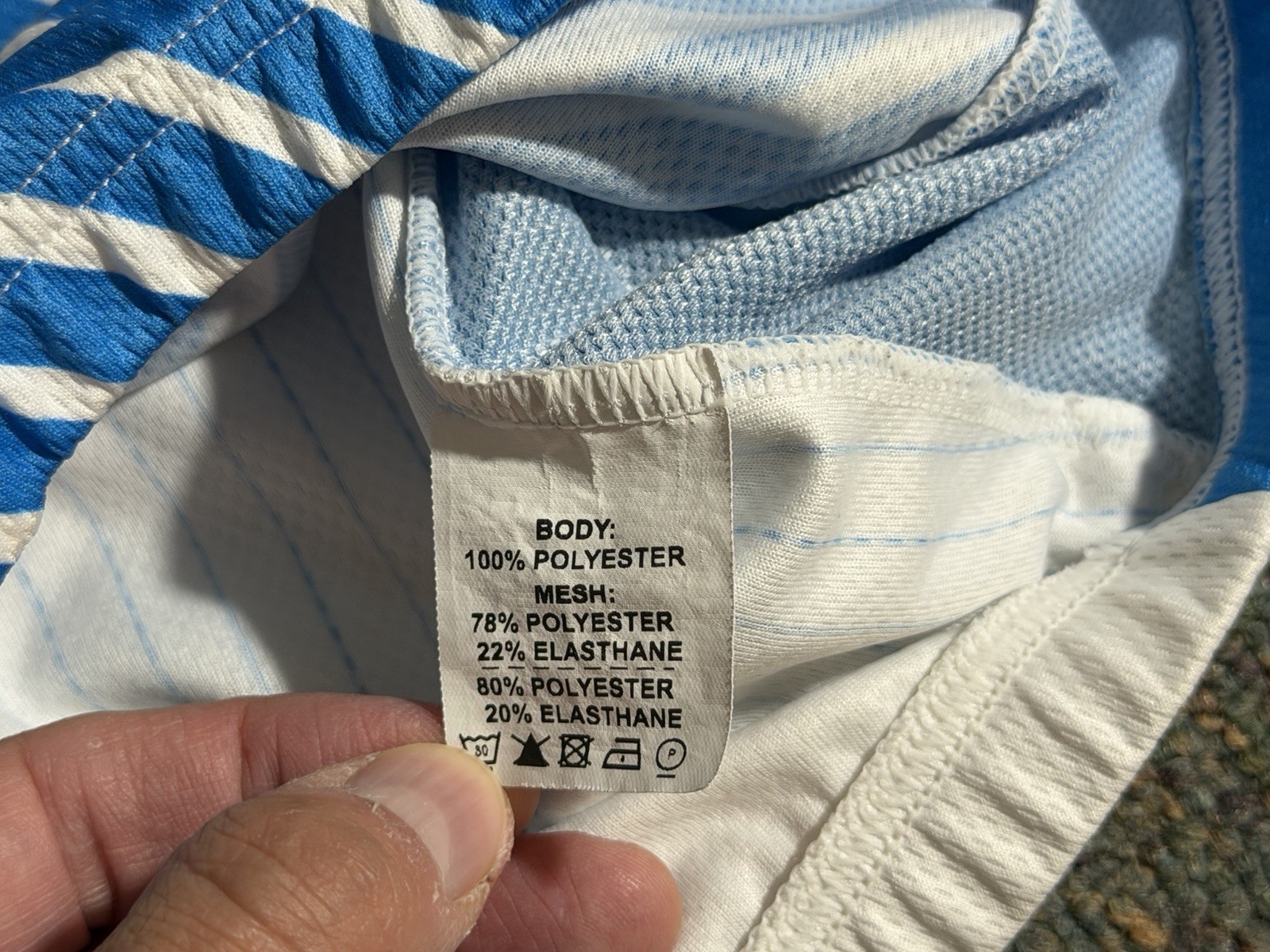 Donkey Label Racing Cycling Jersey Men’s 2XL Full Zip White/Blue Striped