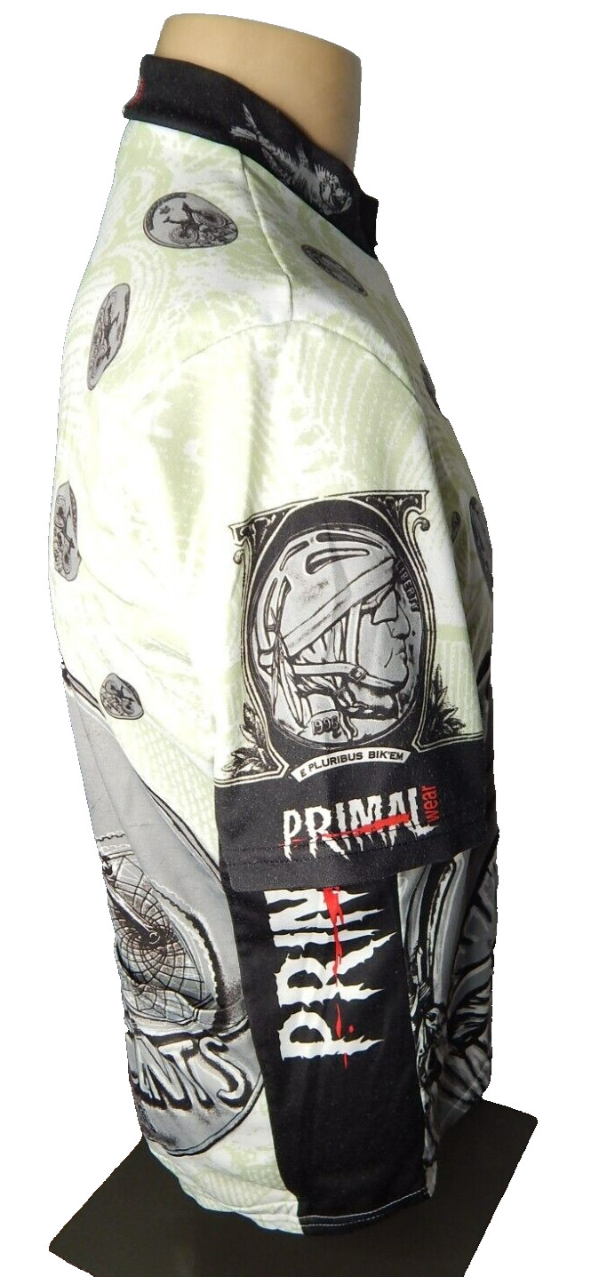 vtg 90s PRIMAL WEAR Heads I Win Short Sleeve Half Zip Cycling Jersey men’s L