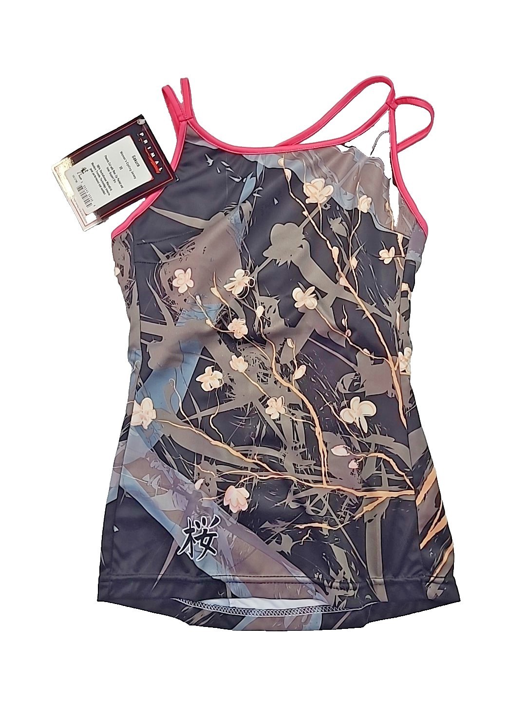 Primal Sakura Women’s Cycling Tank Phoenix Cut-XS-Rear Zip Pocket-Inner Bra