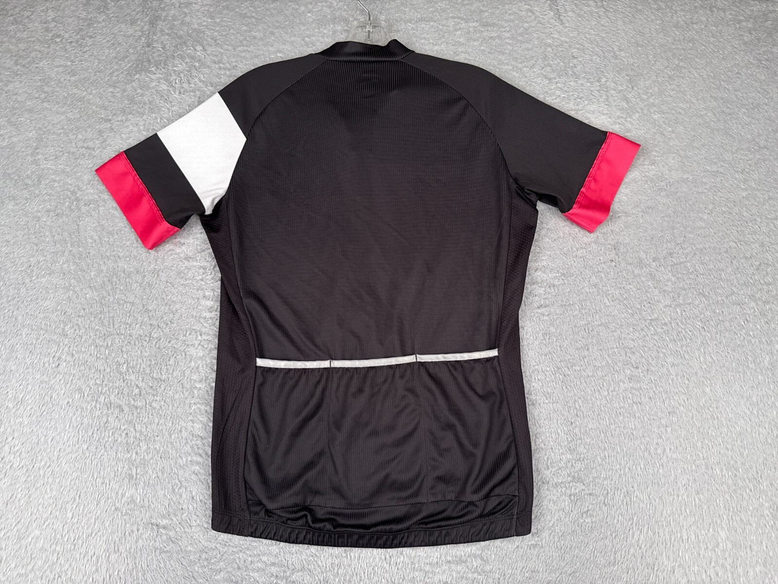 Beroy Cycling Jersey Women Medium Black White Pink Full Zip Short Sleeve poly