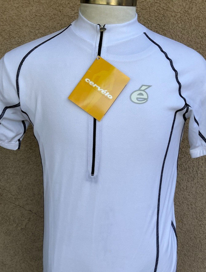 Cervélo 3/4 Zip Short Sleeve White Cycling Jersey Shirt Men’s Small * NWT