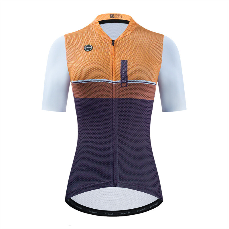 PRENDI Women Cycling Jersey Short Sleeve Laser Cut Summer Bike Clothing