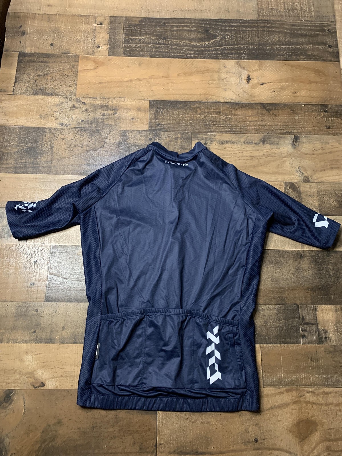 Pedal Mafia Cycling Jersey Mens Large Blue Navy Core Full Zip Pockets Bike Top