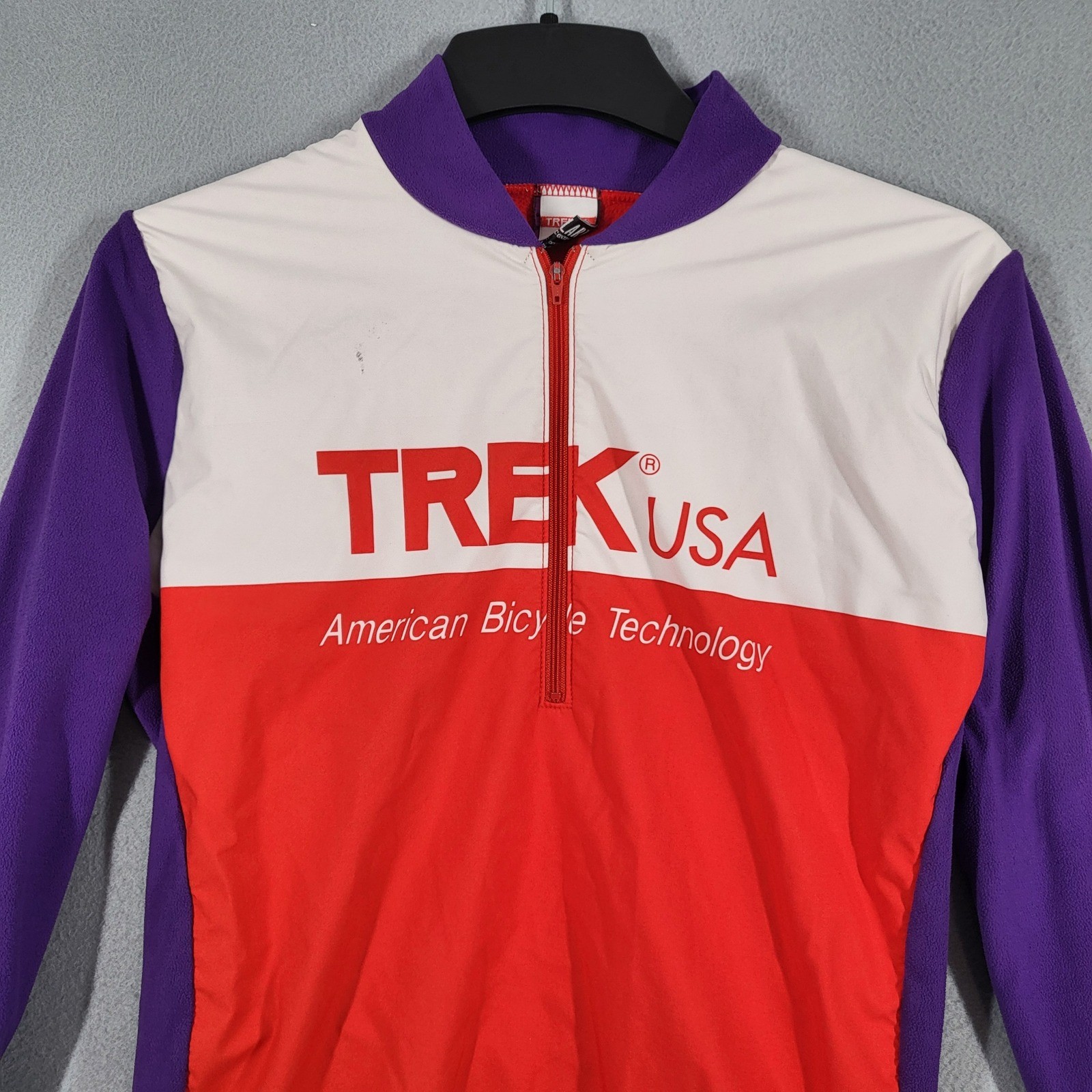 VTG Trek Cycling Jersey Men’s S Multicolor Long Sleeve USA American Bicycle
