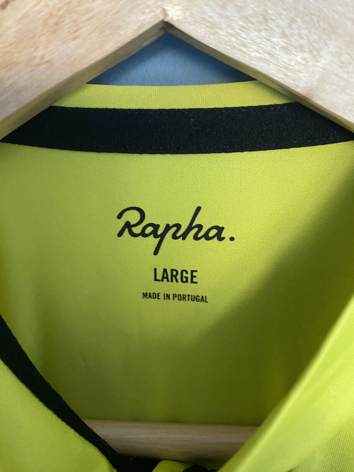 USED YELLOW RAPHA CYCLING AERO JERSEY SHORT SLEEVE PRO TEAM COLOURBURN LARGE