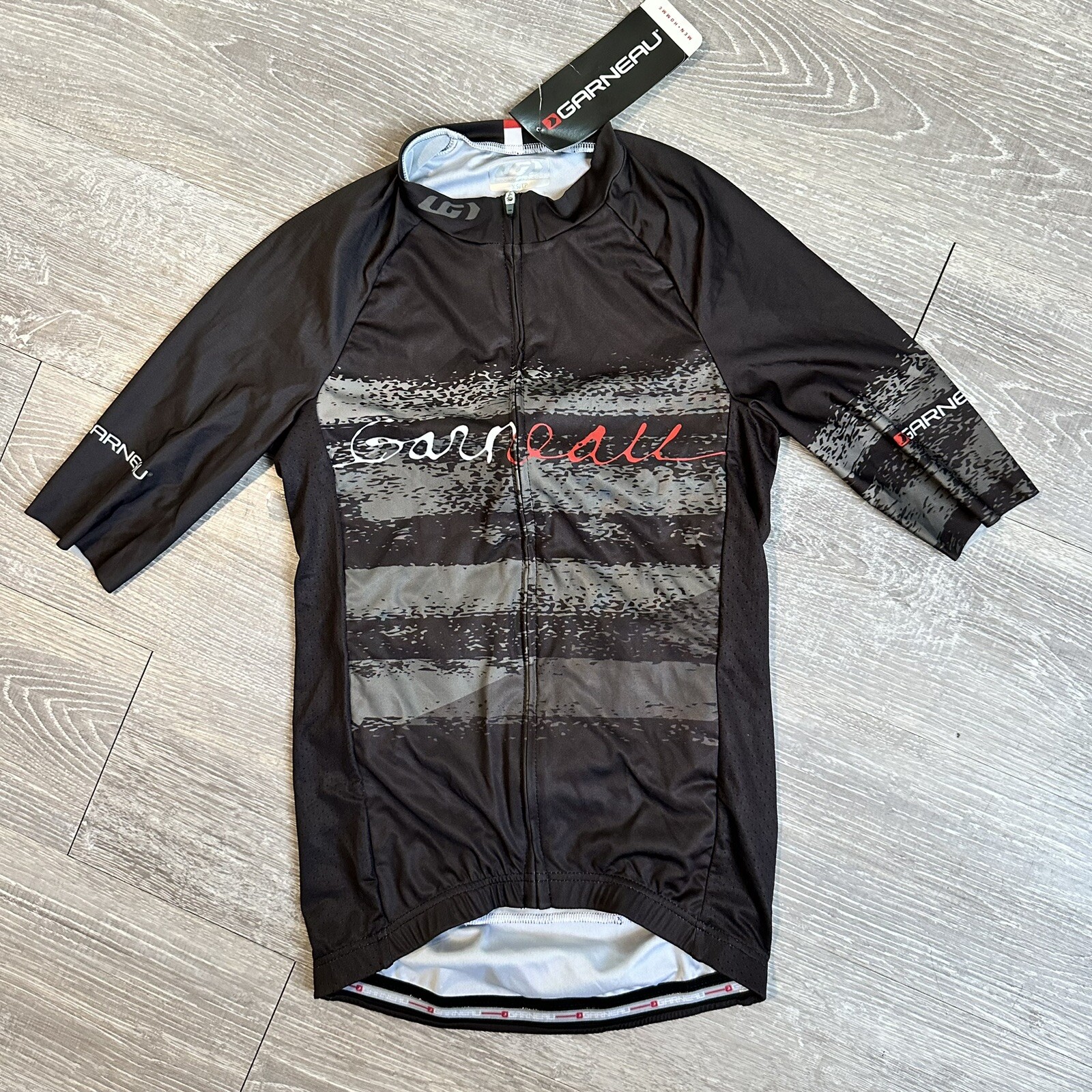 NWT Men’s XS LOUIS GARNEAU Pacer Jersey Cycling S/S Full Zip Black Extra Small