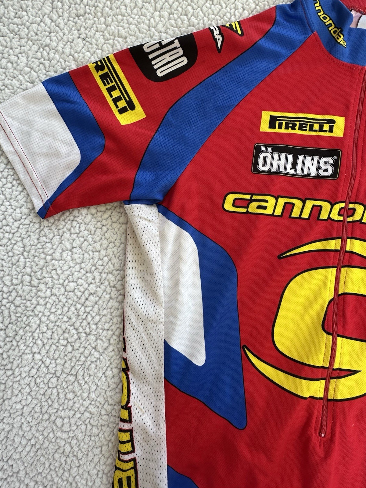 Vintage Cannondale Cycling Team Pirelli Ohlins Wiseco Short Sleeve Jersey Medium