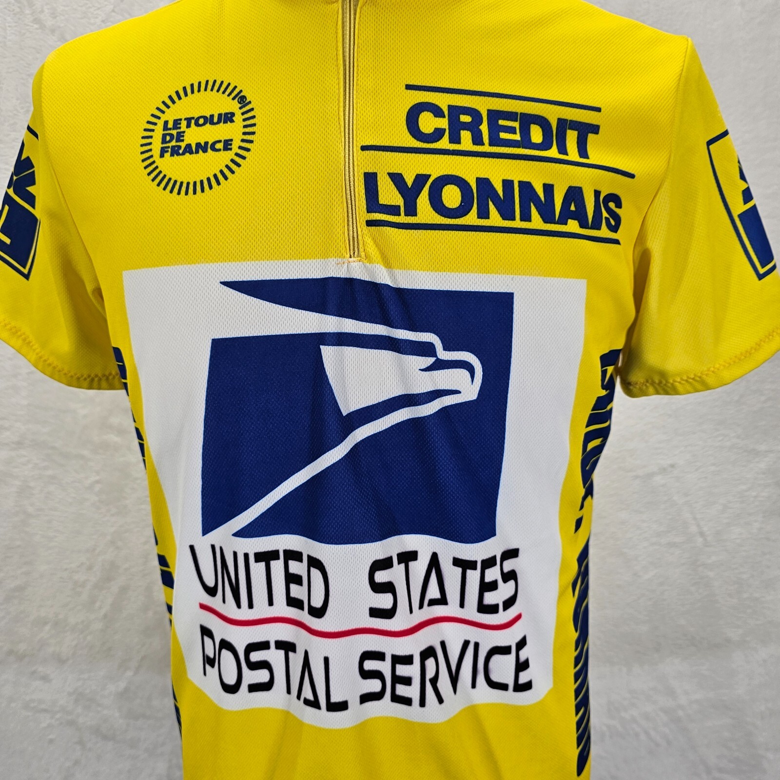 Tour de France Cycling Yellow Jersey Size M US Postal Service Credit Lyonnais