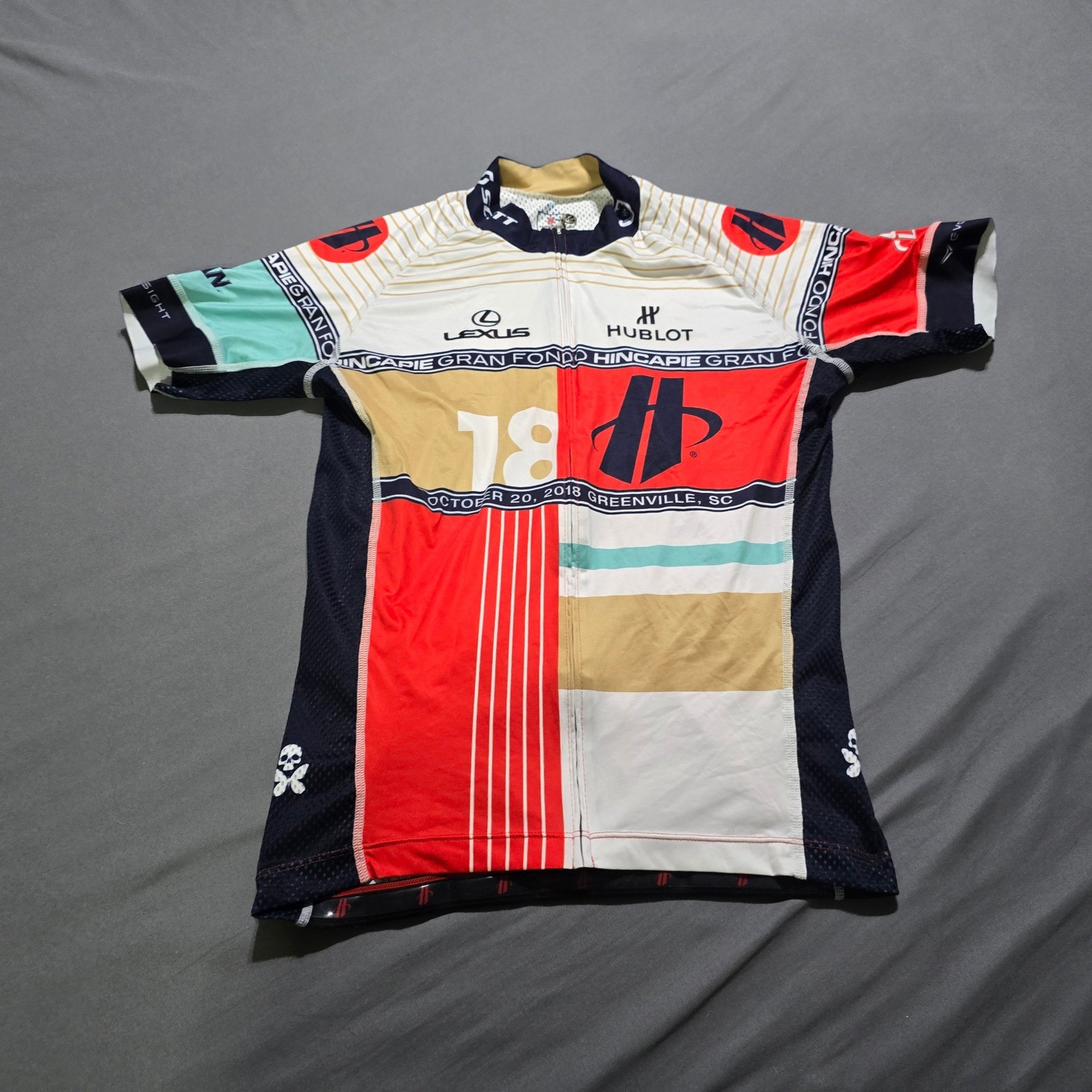 Hincapie Cycling Jersey Mens Medium Multi Color 2018 Gran Fondo Greenville SC