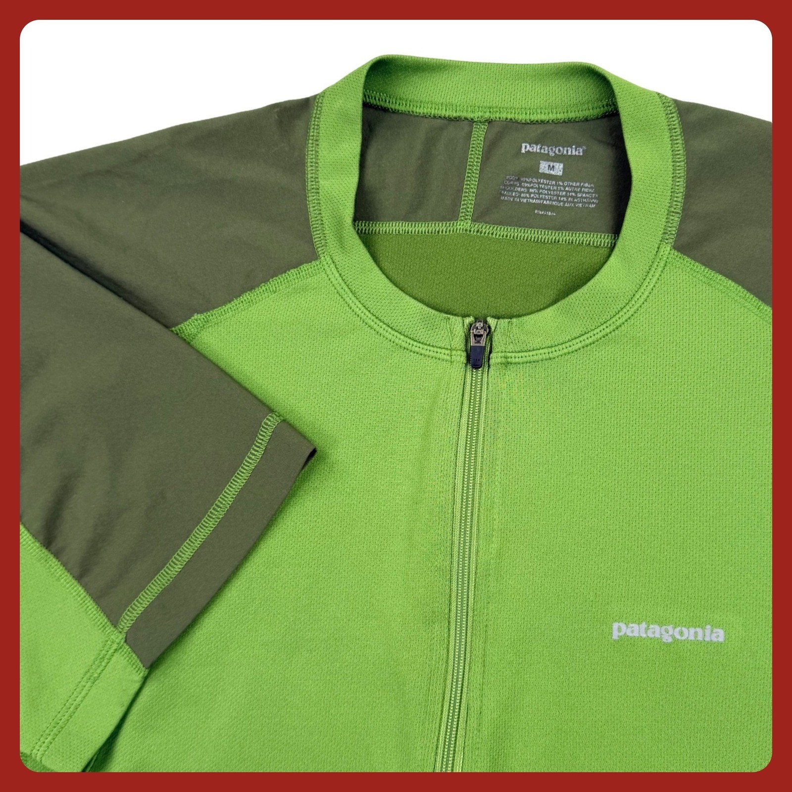 Patagonia 1/4 Zip Jersey Men Medium Green 24335S8 Short Sleeve Athletic