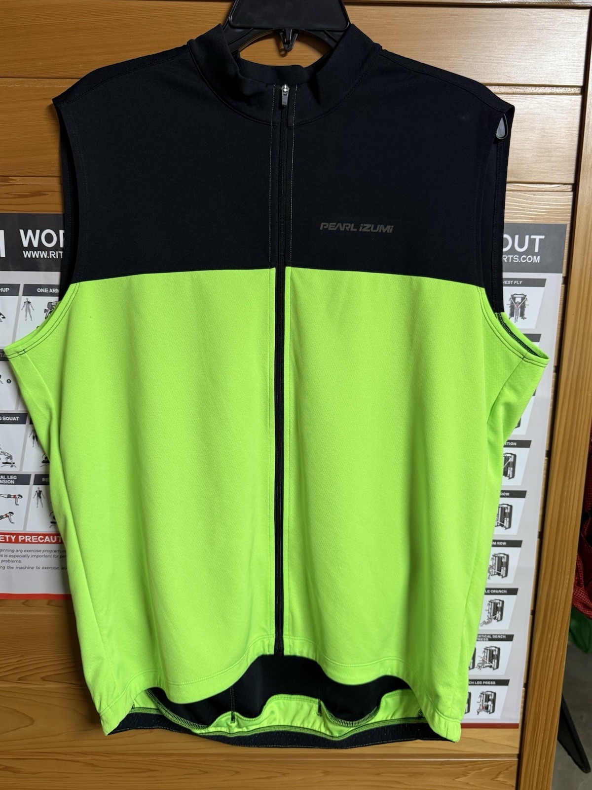 Pearl Izumi Cycling Jersey Men’s Large Sleeveless SELECT 1/4 Zip Green / Black