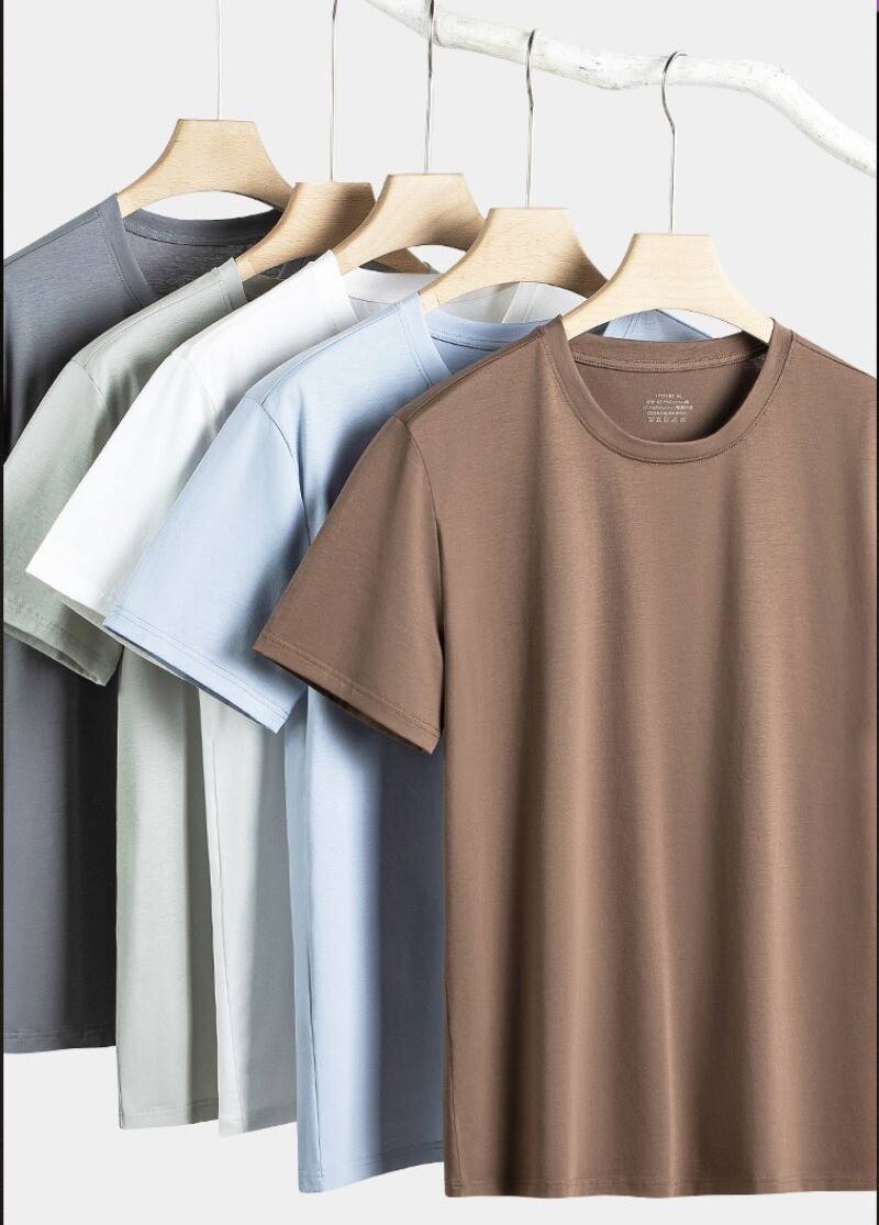 Men’s Casual Round Neck Base Shirt New Short Sleeve Antibacterial Summer T-Shirt