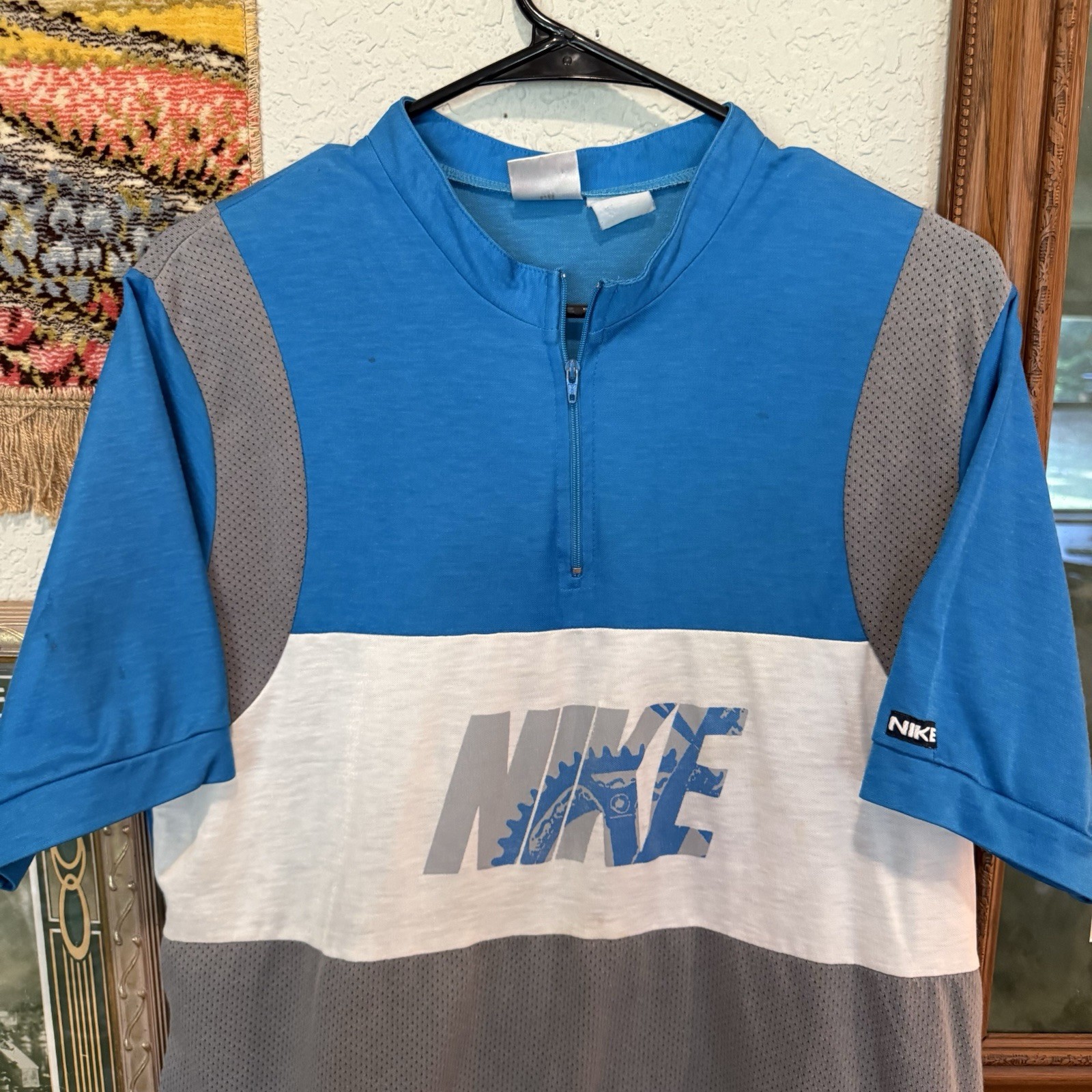 Vintage 80s RARE Nike Designer Cycling USED Sports Jersey Size Large