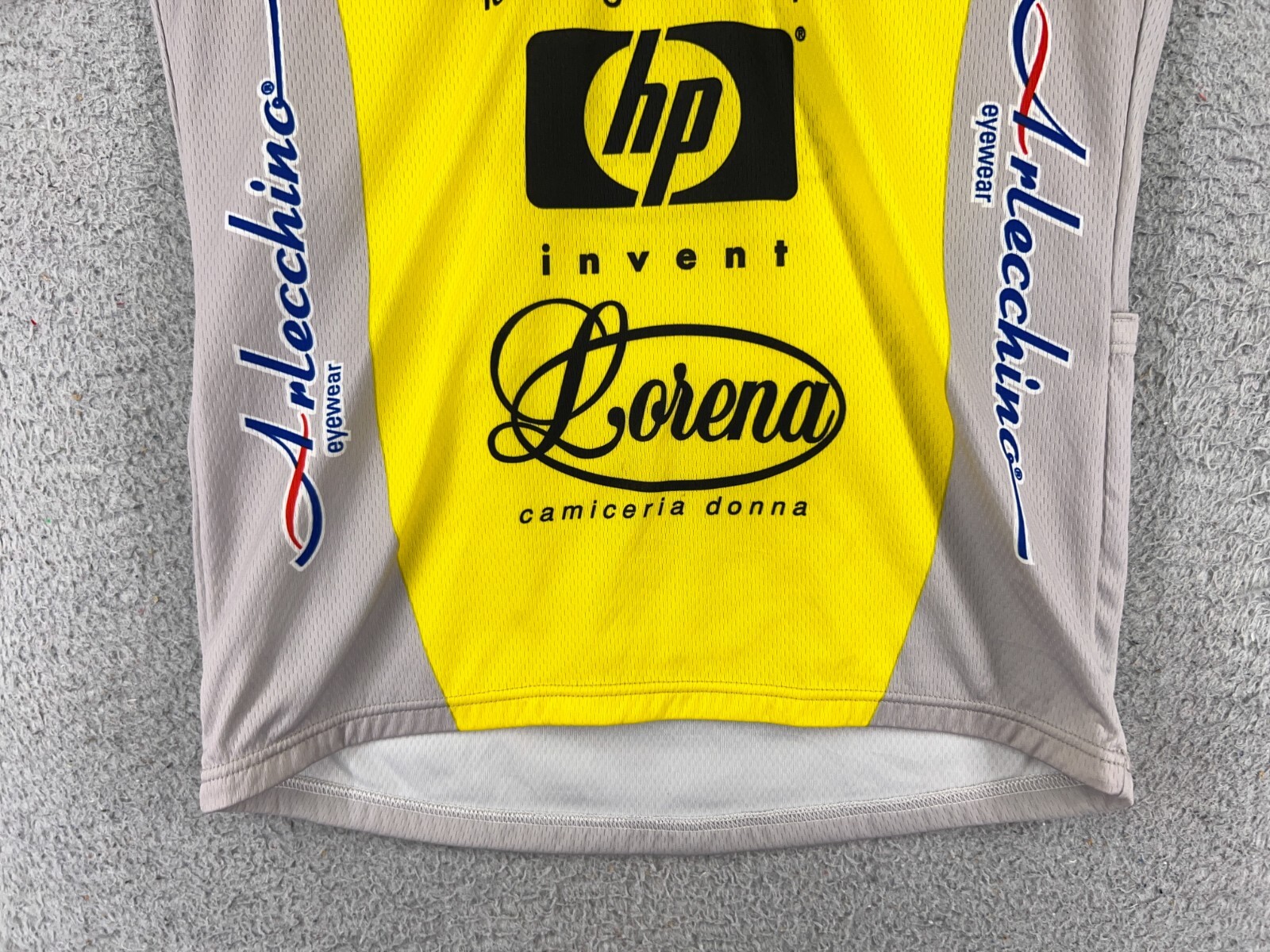 Sportful Cycling Jersey Womens Medium Gray Yellow HP Acca Due O 1/4 Zip Poly