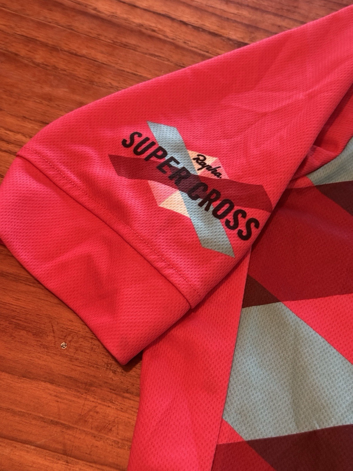 Rapha Super Cross Size S Short Sleeve Full Zip Cycling Jersey Pink Red Gray