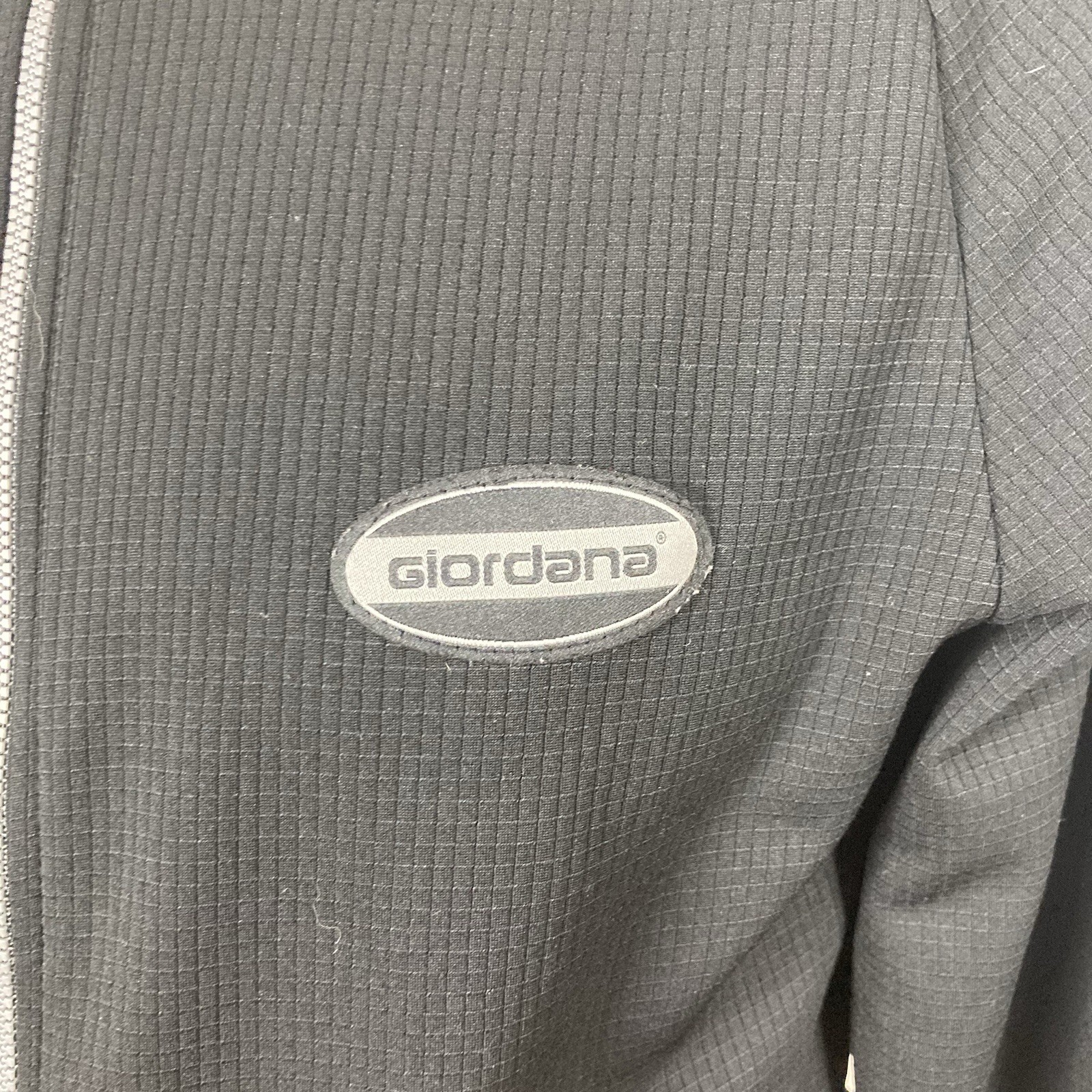 Giordana Cycling Jersey Shirt Top Mens Medium Solid Black Full Zip Long-Sleeve