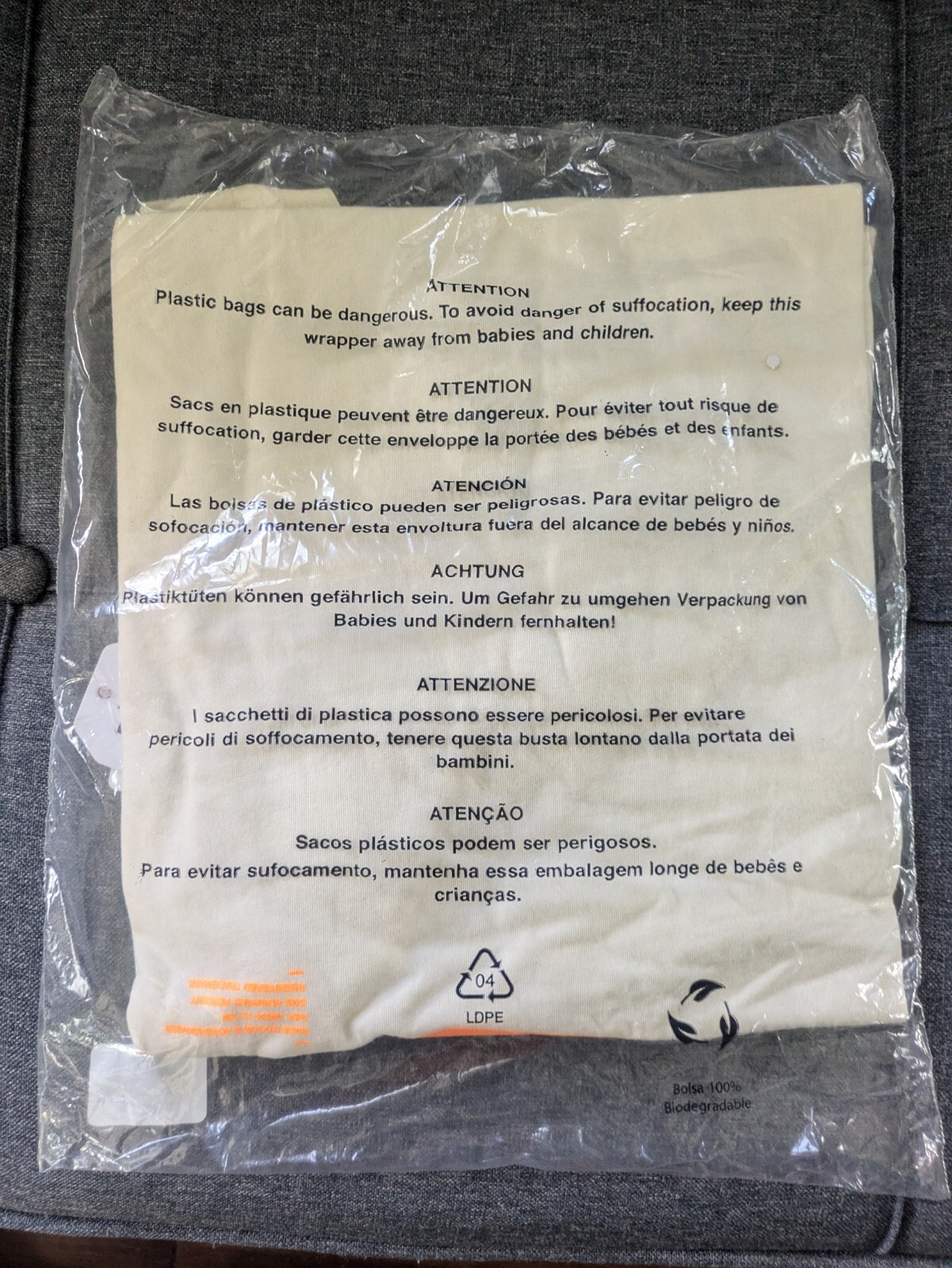 100% Essential T-Shirt Chalk / Orange L