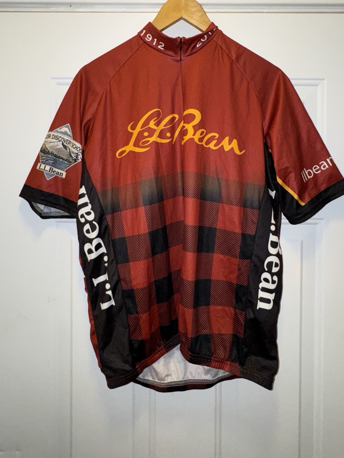 L.L.Bean 100 Years Cycling Jersey Voler USA Mens XL Club Full Zip Buffalo Plaid