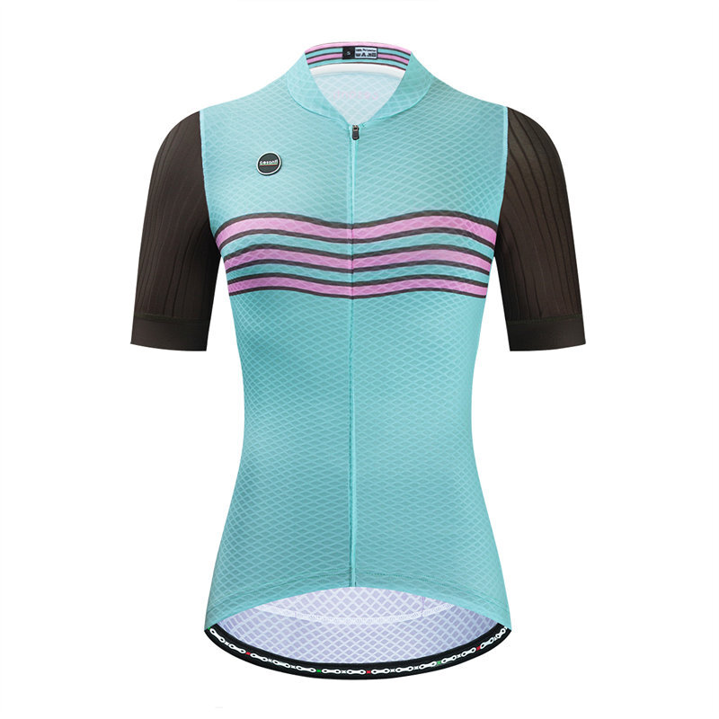 CESANTI Women Cycling Jersey Short Sleeve Non-slip Band Pro Bike Clothing