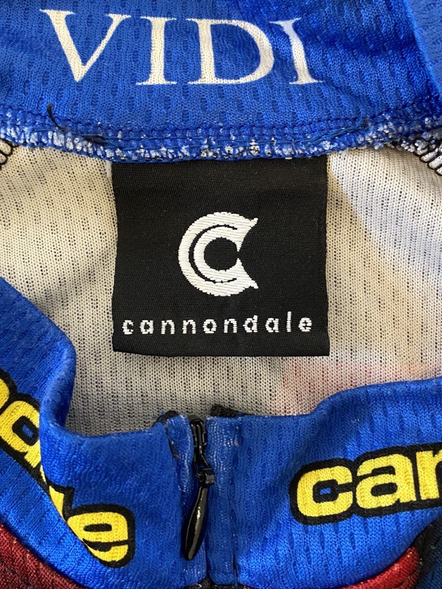 VTG 90s Cannondale Mountain Bike Race Team USA Flag Volvo 3/4 Zip Jersey SZ L