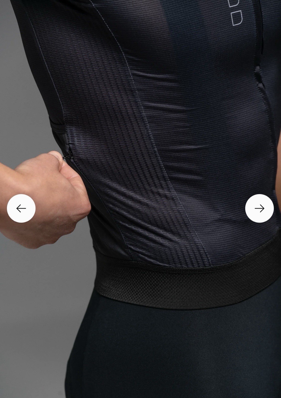 OUAR Aerys Men’s Full Zip Cycling Jersey Black/Gray Short Sleeve L NEW