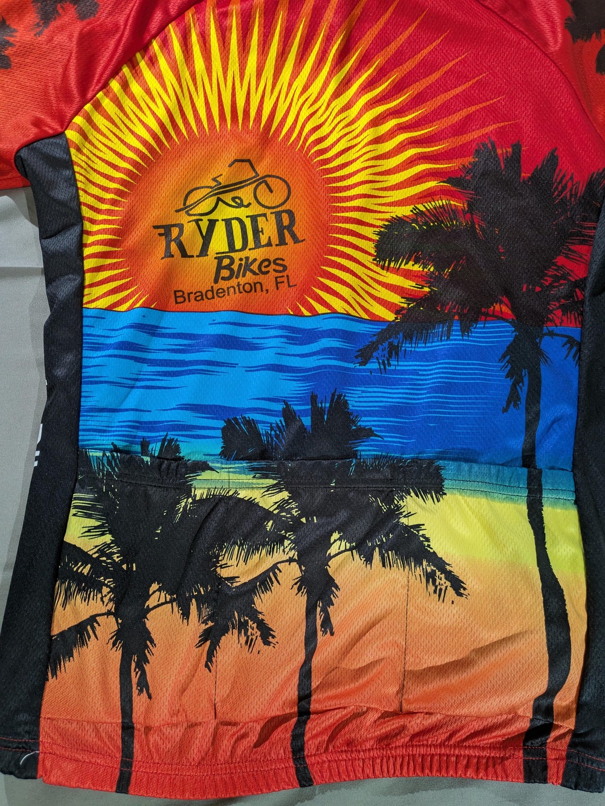 Z Bikewear Ryder Bikes Cycling Jersey Mens XL Palm Sunset Bradenton FL