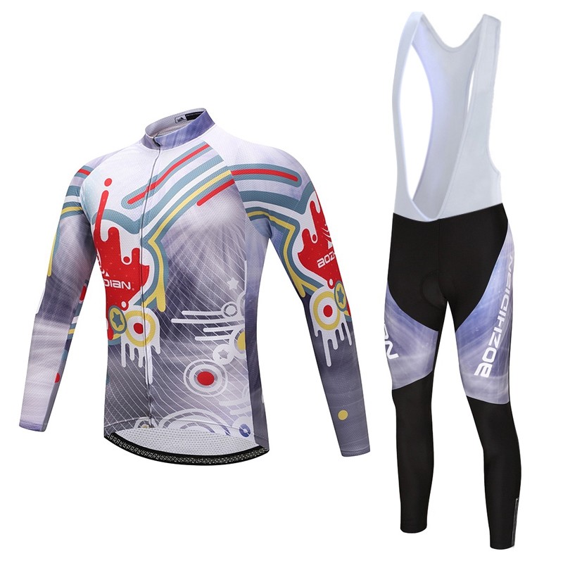 Men’s Cycling Long Kit Padded (Bib) Pants & Long Sleeve Jersey Bike Wear S-5XL