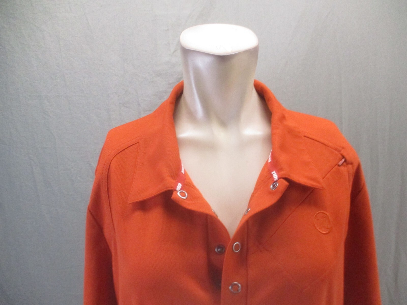 NOVARA Size XL Mens Orange 1/2 Snap Collar Short Sleeve Cycling Polo Shirt 468