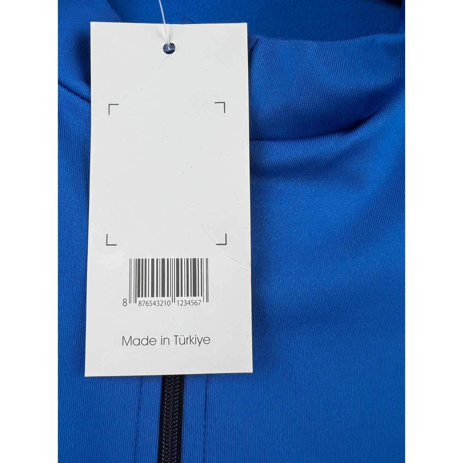No Back Cycling Jersey Mens XXL Blue Long Sleeve Full Zip Mock Neck NWT