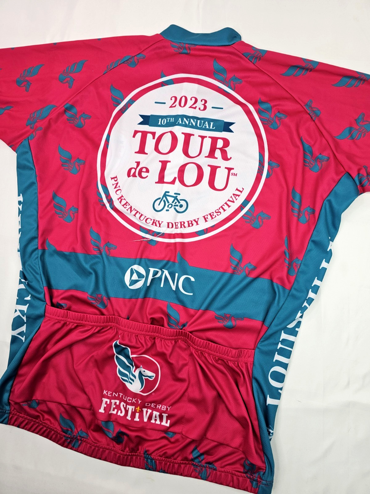 Peak 1 Sports Cycling Jersey Unisex 2XL (48″ Chest) Tour de Lou Kentucky Derby