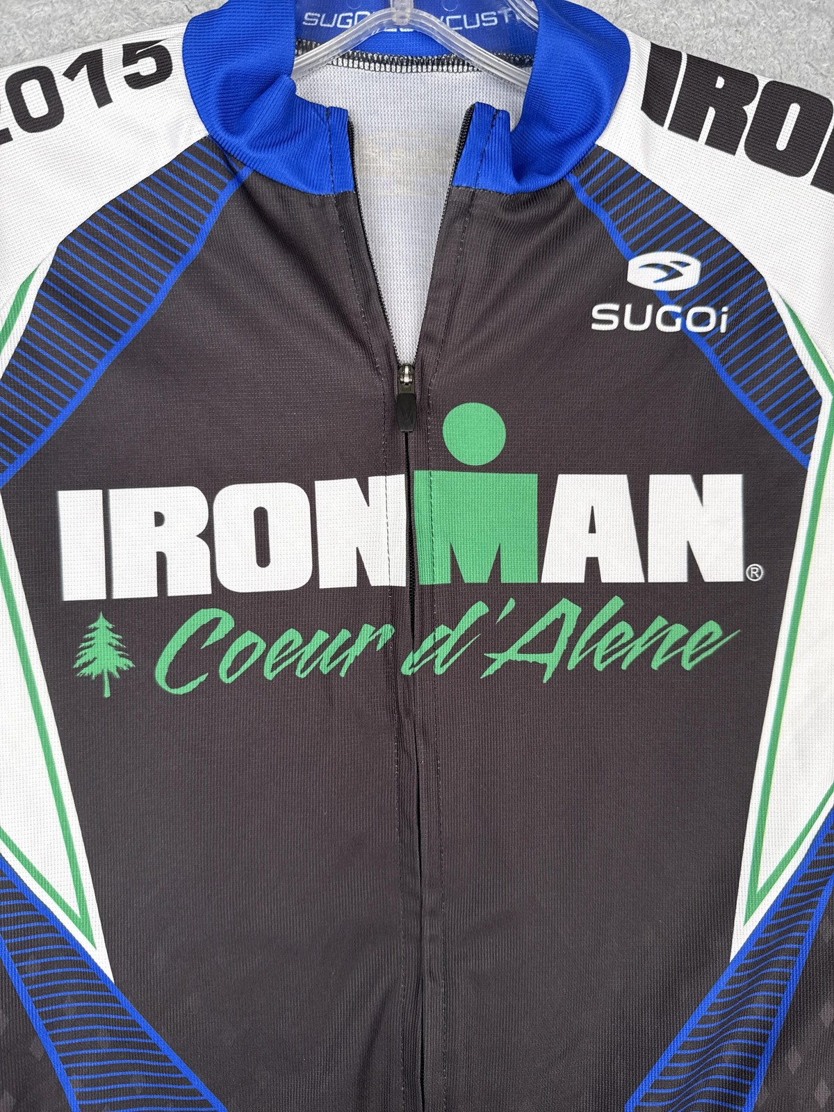 Sugoi Ironman Coeur D’Alene Cycling Jersey Mens Small 2015 Full Zip Race Bike