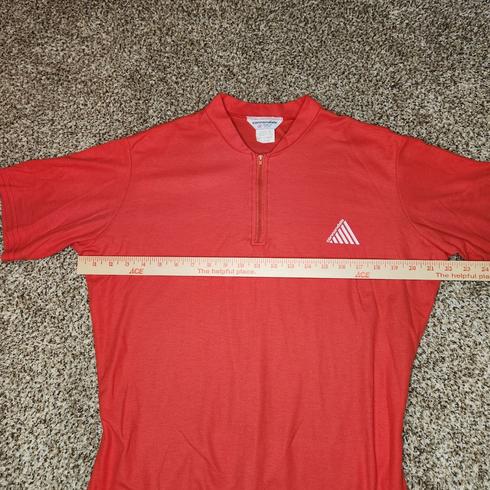 Vtg Cannondale Cycling Red Shirt Jersey Made In USA 50/50 Poly Cotton XL