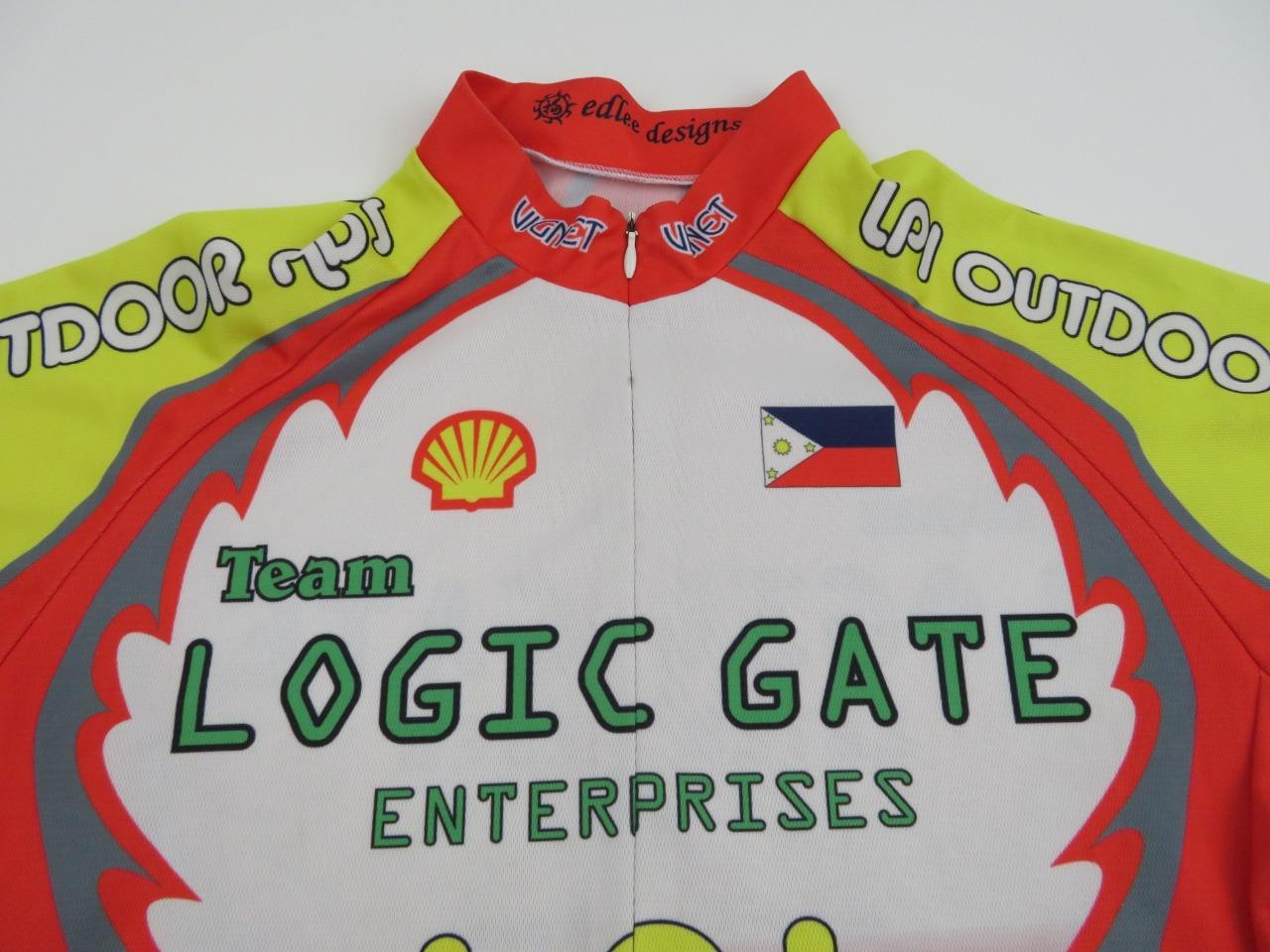 Edlee Men’s Hi Viz Orange LPI Logic Gate Vignet Bike Jersey XS Cycling Shirt