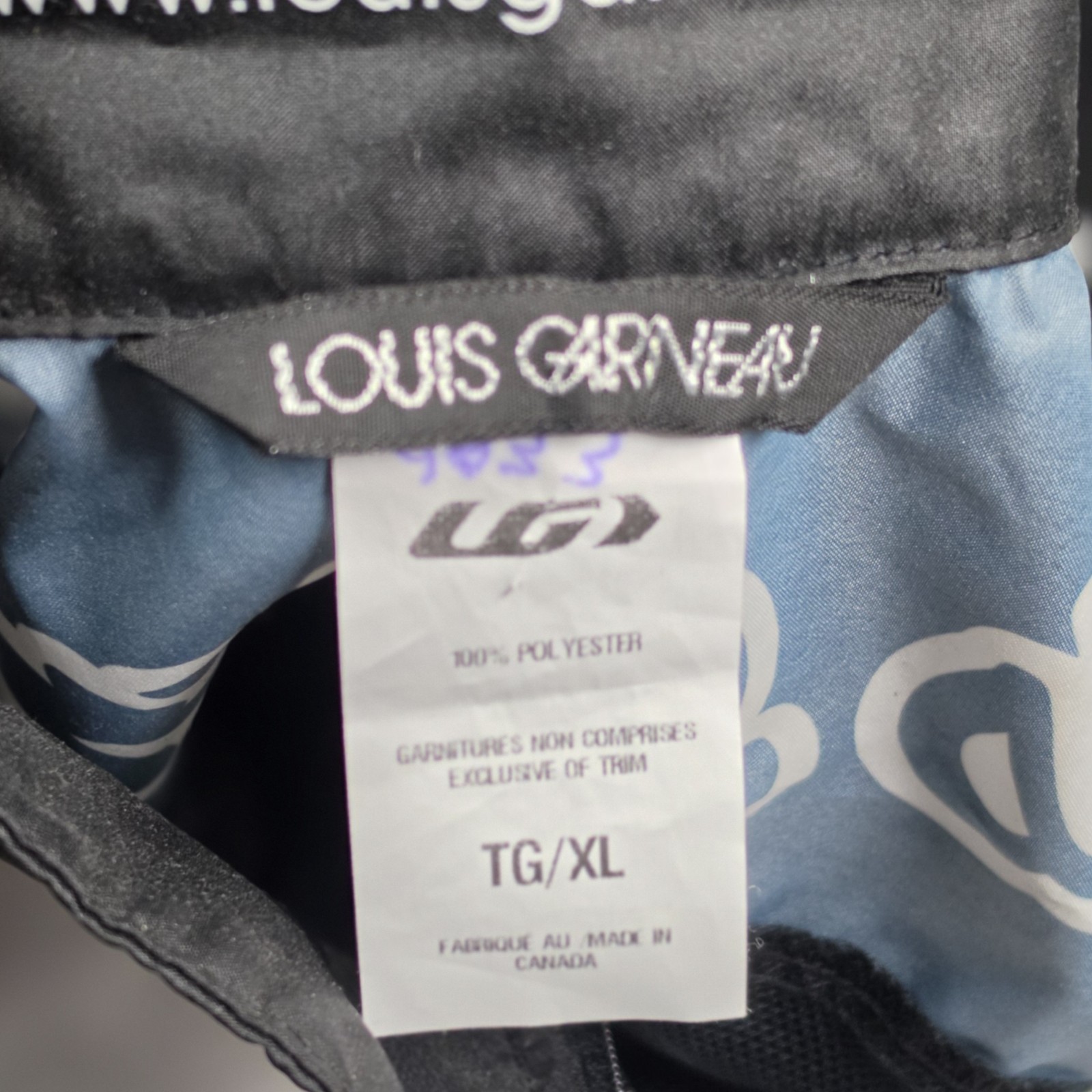 Louis Garneau Cycling Vest Mens XL White Black Mesh Back Spellout Y2K Gorpcore