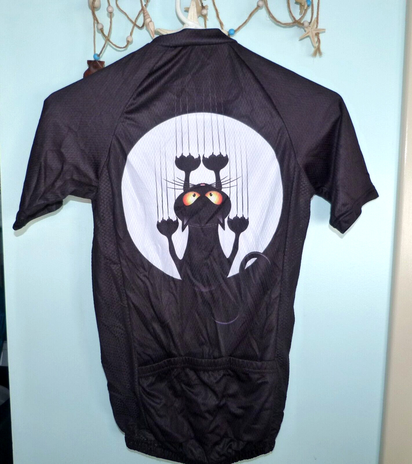 Cycling SS Jersey XXS Women’s NWT Black Cat Clawing Black White Orange OC Gear